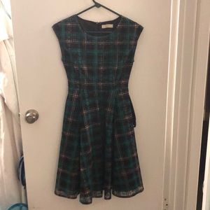 Green dress with front tying bow
